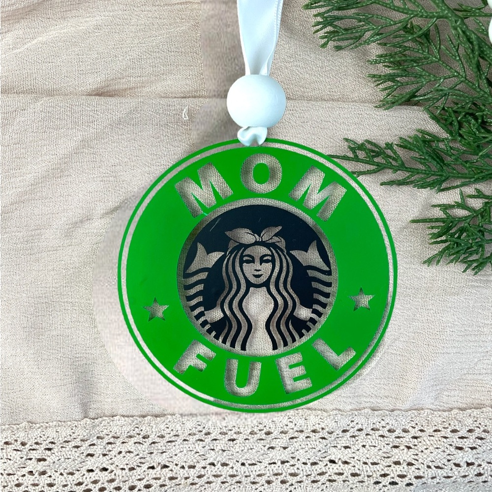 Mom Fuel Starbucks Ornament Car Charm